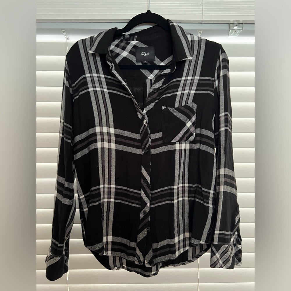 Rails Black and White Plaid Button Down Shirt